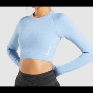 gymshark adapt marl seamless crop top (xs)